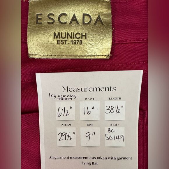 Escada Munich Gold Tag Womens Magenta Hot Pink Jeans Size 38 US 8-10 - Picture 15 of 15